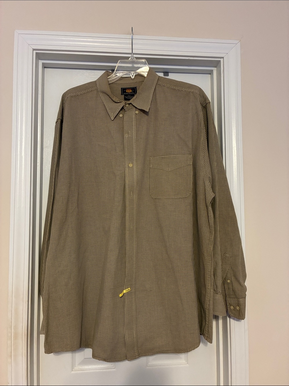 Route 66 Men's 2XLT Brown Micro-Check Button-Up Shirt